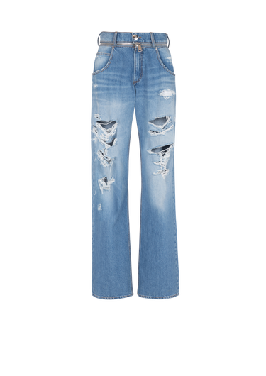 Wide-leg cotton jeans 