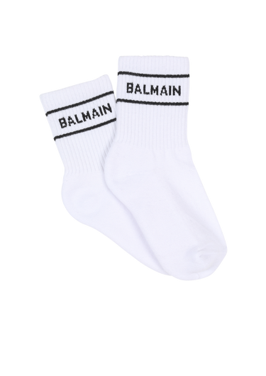 Cotton socks with Balmain logo