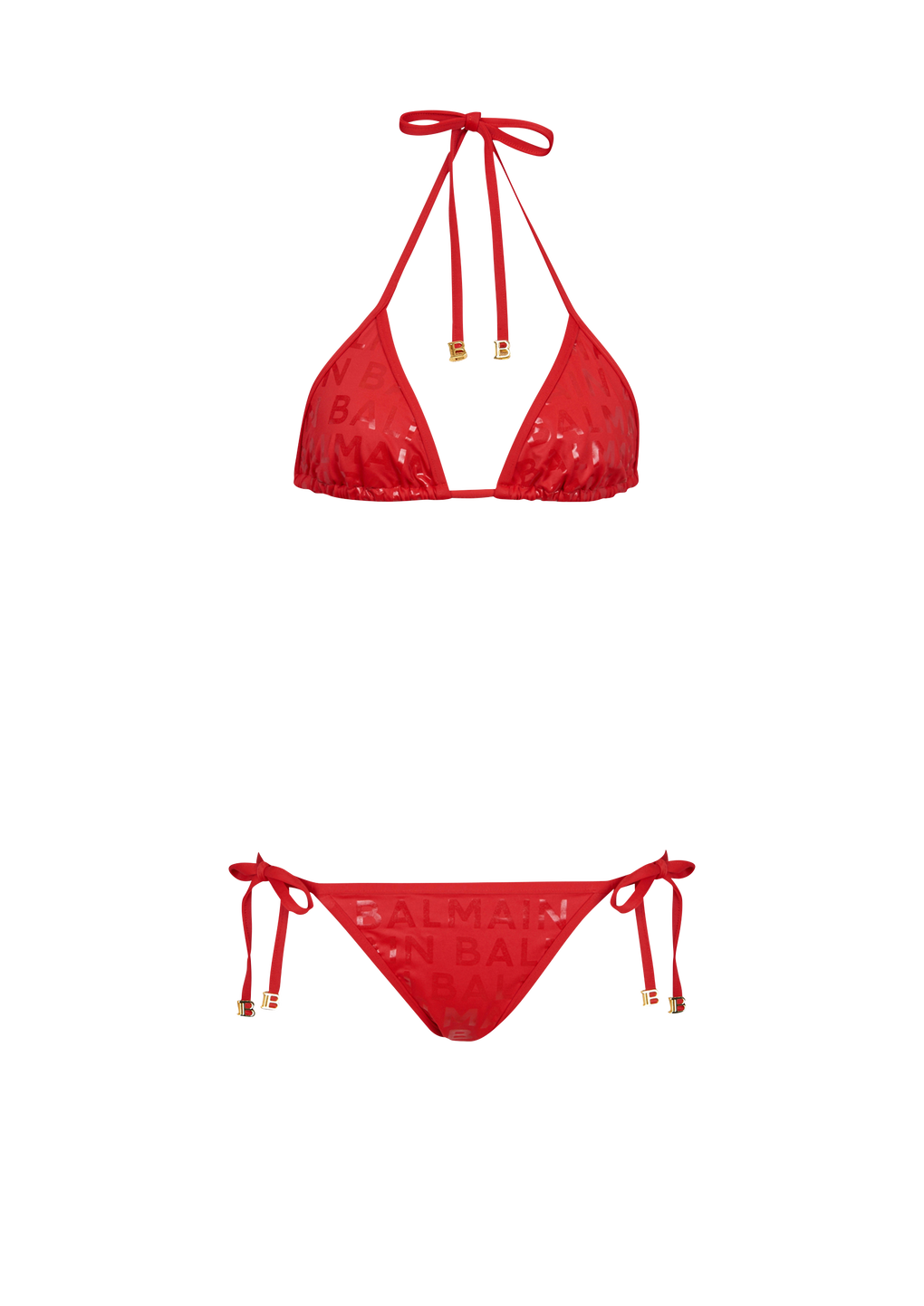 Balmain logo bikini, red, hi-res