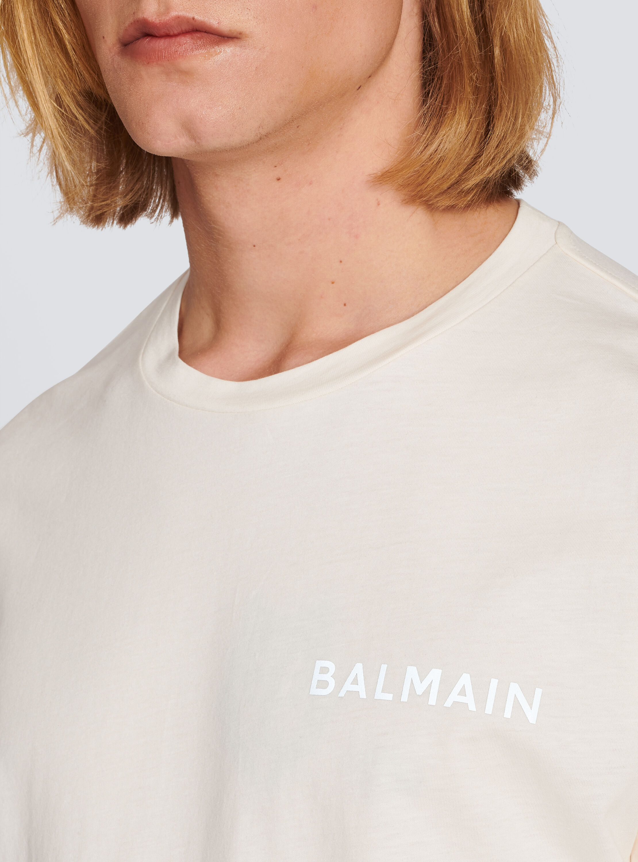 Balmain Cotton Written T-shirt in White for Men Mens T-shirts Balmain T-shirts Save 55% 
