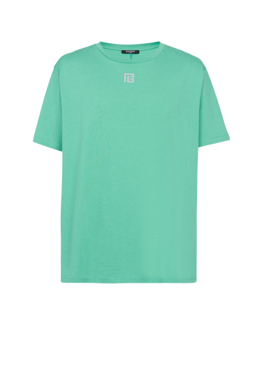 T-shirt in eco-responsible cotton with reflective Balmain maxi logo print