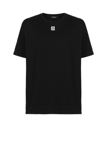 Oversized cotton T-shirt with maxi Balmain logo print