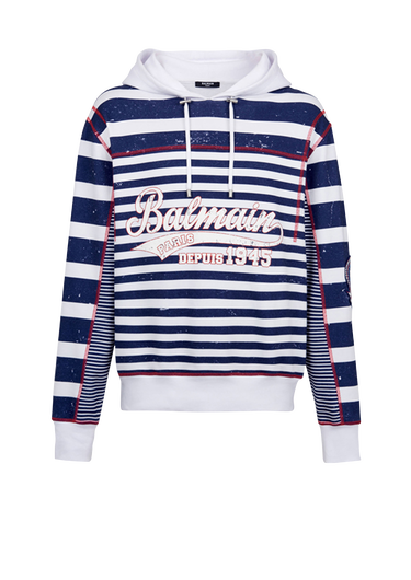 Striped hoodie with badge